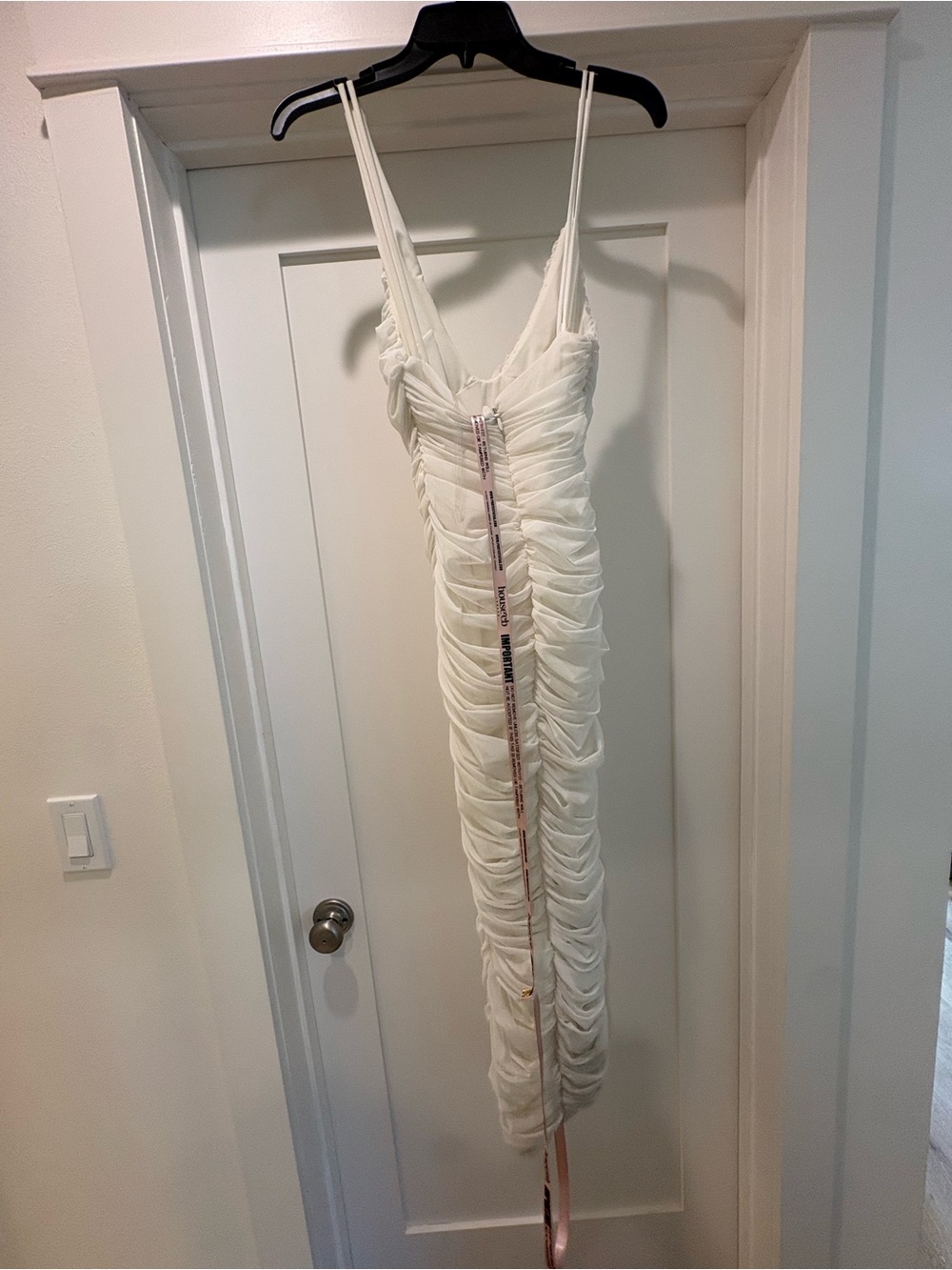 House of CB Alexis white ruched bodycon midi dress BNWT - Picture 8 of 10